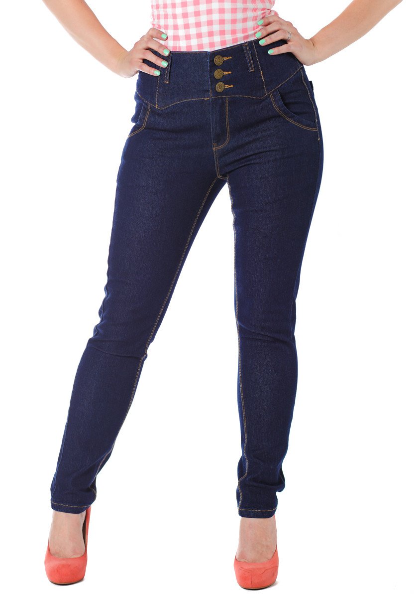 Rebel Kate Navy Stretch Farkut-Collectif-Miss Windy Shop