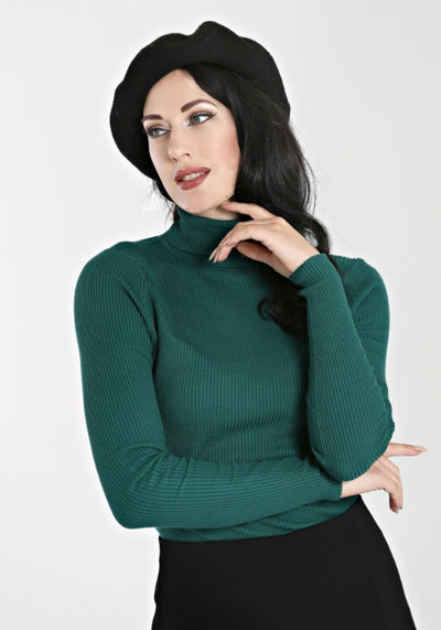 Spiros Dark Green Poolopaita-Hell Bunny-Miss Windy Shop