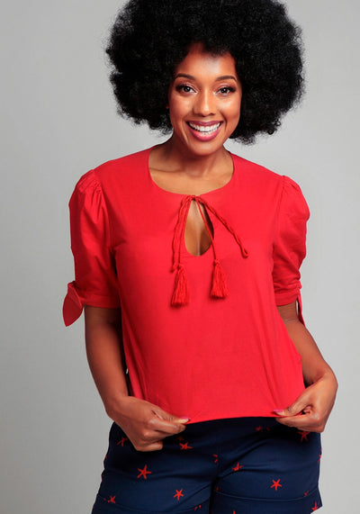 Susanna Tassels Red T-paita-Collectif-Miss Windy Shop